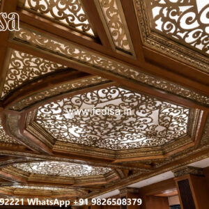 Wooden Classic Ceiling Design Banquet Hall False Ceiling Design No-8628
