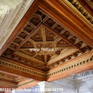 Wooden Classic Ceiling Design Marriage Hall False Ceiling Design No-8666