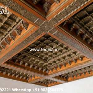 Wooden Classic Ceiling Design Small Balcony False Ceiling Design No-8677