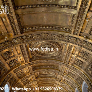 Wooden Classic Ceiling Design High Ceiling Living Room Paint Ideas No-8680