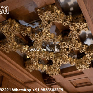 Wooden Classic Ceiling Design False Ceiling Design With Profile Lights No-8698