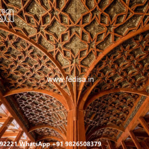 Wooden Classic Ceiling Design Pop Groove Design On Ceiling No-8701