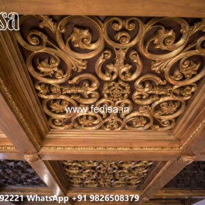 Wooden Classic Ceiling Design Pop Minus Plus Wallpaper No-8713