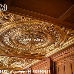 Wooden Classic Ceiling Design Pop Plaster Of Paris Design No-8718