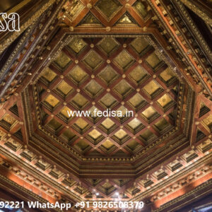 Wooden Classic Ceiling Design Simple Pop Corner Design No-8725