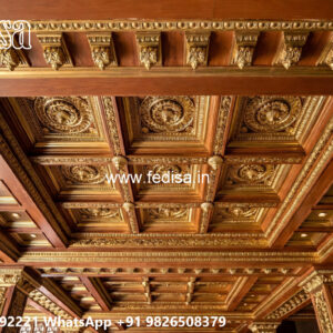 Wooden Classic Ceiling Design Interior Fall Ceiling Design No-8745