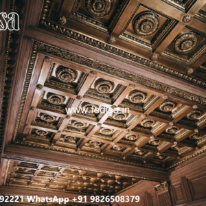 Wooden Classic Ceiling Design Bedroom Pop Plus Minus Design No-8777