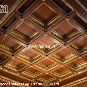 Wooden Classic Ceiling Design False Ceiling For Office Cabin No-8801