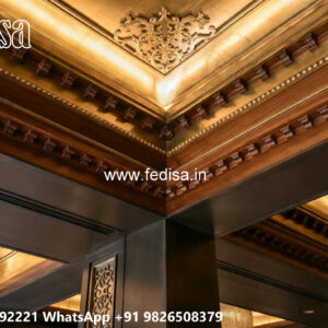 Wooden Classic Ceiling Design Gold Ceiling Design No-8843
