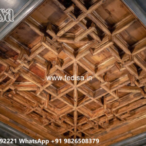 Wooden Classic Ceiling Design Roof Pop Color Design No-8876