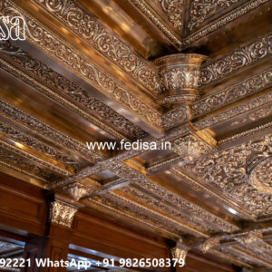 Wooden Classic Ceiling Design False Ceiling Lobby Design No-8885