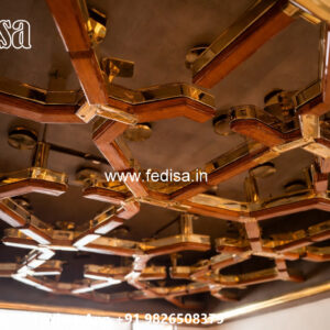 Wooden Classic Ceiling Design Plus Minus Pop Design 2026 No-8970