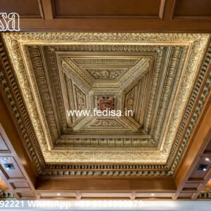 Wooden Classic Ceiling Design Room Gypsum Ceiling Design No-8980