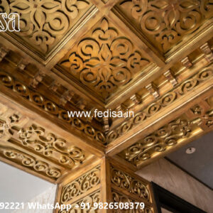 Wooden Classic Ceiling Design High Ceiling House Interior Design No-8983