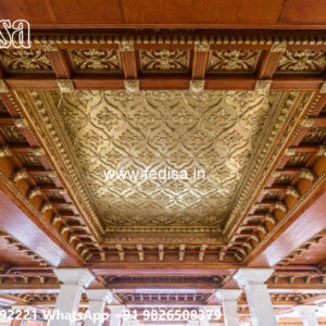 Wooden Classic Ceiling Design Pop Design With Light No-9033