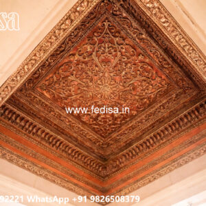 Wooden Classic Ceiling Design Simple False Ceiling Design With Fan No-9043