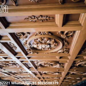 Wooden Classic Ceiling Design Square Room False Ceiling Design No-9093