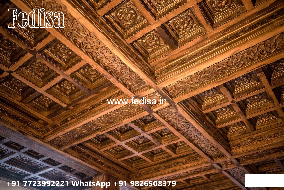 Wooden Classic Ceiling Design False Ceiling Design For Bedroom With Two Fans No-9110