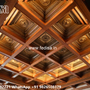 Wooden Classic Ceiling Design Full Pop Design No-9132