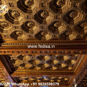 Wooden Classic Ceiling Design Gypsum Ceiling Hall Design No-9148