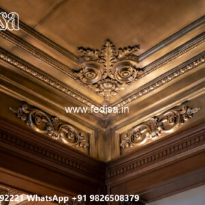 Wooden Classic Ceiling Design Four Ceiling Pop Design No-9207