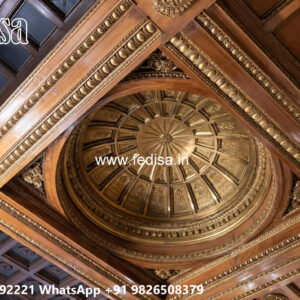 Wooden Classic Ceiling Design Duplex False Ceiling Design No-9216