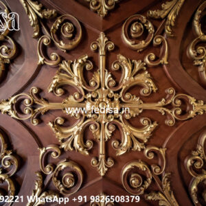 Wooden Classic Ceiling Design Pop For House Design No-9281