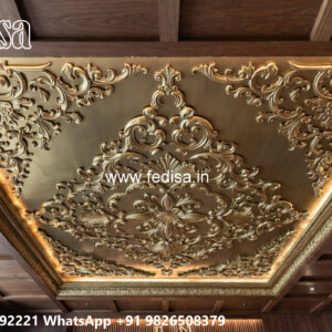 Wooden Classic Ceiling Design False Ceiling Bedroom With Fan No-9440