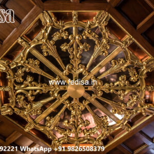 Wooden Classic Ceiling Design Gray False Ceiling No-9466
