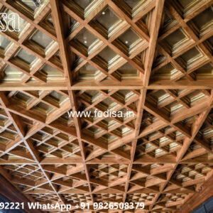 Wooden Classic Ceiling Design Office False Ceiling Price No-9542
