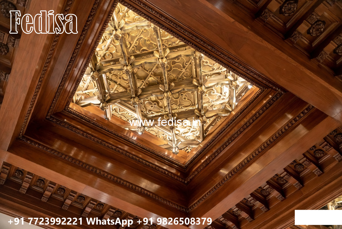 Wooden Classic Ceiling Design False Beams Vaulted Ceiling No-9547