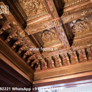 Wooden Classic Ceiling Design Duplex False Ceiling No-9612