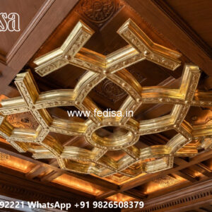 Wooden Classic Ceiling Design Simple Pop For Bedroom No-9635