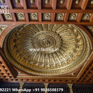 Wooden Classic Ceiling Design False Ceiling Livspace No-9713