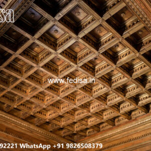 Wooden Classic Ceiling Design False Ceiling With Chandelier No-9718