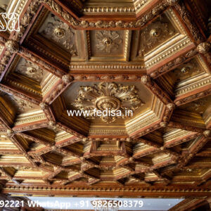 Wooden Classic Ceiling Design Jali Wali False Ceiling No-9818