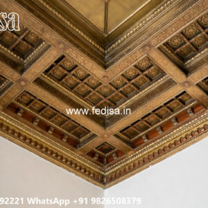 Wooden Classic Ceiling Design Gyptech False Ceiling No-9848