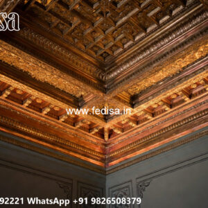 Wooden Classic Ceiling Design 2 Room False Ceiling Price No-9880