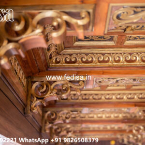 Wooden Classic Ceiling Design Pop Design For Bedroom No-9899