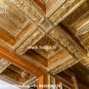 Wooden Classic Ceiling Design Plus Minus Pop Design For Lobby No-9936