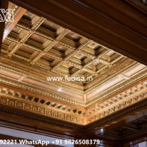 Wooden Classic Ceiling Design Fall Ceiling Design For Hall With Two Fans No-9947