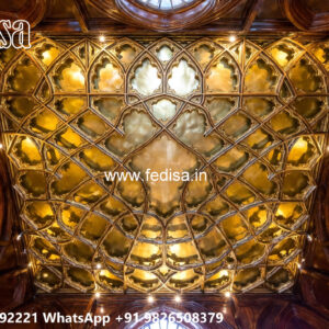 Wooden Classic Ceiling Design Pop Tv Wall Design No-10027