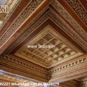 Wooden Classic Ceiling Design Pop Design 2026 No-10047