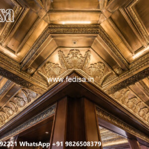 Wooden Classic Ceiling Design Kitchen Pop Design 2026 No-10055