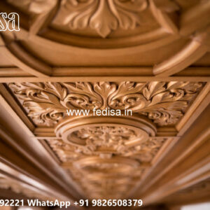 Wooden Classic Ceiling Design Concealed Light Pop Design No-10070
