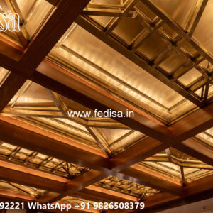 Wooden Classic Ceiling Design Balcony False Ceiling Design No-10075