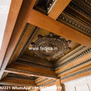 Wooden Classic Ceiling Design Fall Ceiling Design For Living Room No-10116