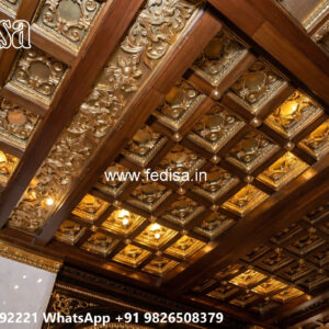 Wooden Classic Ceiling Design 3 Fan Ceiling Design No-10122