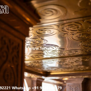 Wooden Classic Ceiling Design Pooja Room Pop Design No-10127