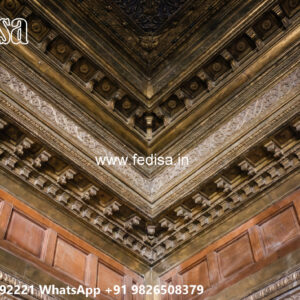Wooden Classic Ceiling Design Pop Work Design No-10131